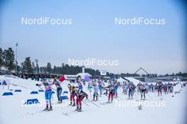 29.01.2017, Falun Sweden (SWE): The start of the race (l-r)  - FIS world cup cross-country, mass women, Falun (SWE). www.nordicfocus.com. © Modica/NordicFocus. Every downloaded picture is fee-liable.