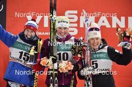 03.02.2017, Pyeong Chang, Korea (KOR): Silje Oeyre Slind (NOR), Anamarija Lampic (SLO), Ida Sargent (USA), (l-r) - FIS world cup cross-country, individual sprint, Pyeong Chang (KOR). www.nordicfocus.com. © Thibaut/NordicFocus. Every downloaded picture is fee-liable.