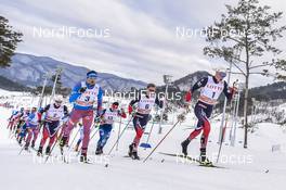04.02.2017, Pyeong Chang, Korea (KOR): Martin Loewstroem Nyenget (NOR), Mathias Rundgreen (NOR), Petr Sedov (RUS) - FIS world cup cross-country, skiathlon men, Pyeong Chang (KOR). www.nordicfocus.com. © Thibaut/NordicFocus. Every downloaded picture is fee-liable.
