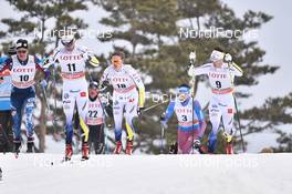 04.02.2017, Pyeong Chang, Korea (KOR): Robin Norum (SWE), Gustav Eriksson (SWE), Petr Sedov (RUS), Anton Lindblad (SWE) - FIS world cup cross-country, skiathlon men, Pyeong Chang (KOR). www.nordicfocus.com. © Thibaut/NordicFocus. Every downloaded picture is fee-liable.