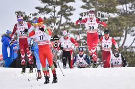 04.02.2017, Pyeong Chang, Korea (KOR): Bob Thompson (CAN), Keishin Yoshida (JPN), Kohei Shimizu (JPN) - FIS world cup cross-country, skiathlon men, Pyeong Chang (KOR). www.nordicfocus.com. © Thibaut/NordicFocus. Every downloaded picture is fee-liable.