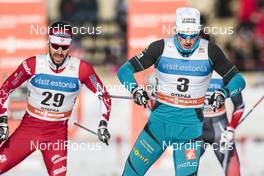 18.02.2017, Otepaeae, Estonia (EST): Alex Harvey (CAN), Lucas Chanavat (FRA), (l-r)  - FIS world cup cross-country, individual sprint, Otepaeae (EST). www.nordicfocus.com. © Modica/NordicFocus. Every downloaded picture is fee-liable.