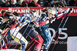 18.02.2017, Otepaeae, Estonia (EST): Stina Nilsson (SWE), Astrid Uhrenholdt Jacobsen (NOR), Sophie Caldwell (USA), (l-r)  - FIS world cup cross-country, individual sprint, Otepaeae (EST). www.nordicfocus.com. © Modica/NordicFocus. Every downloaded picture is fee-liable.