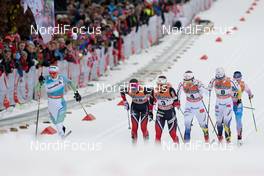 08.03.2017, Drammen, Norway (NOR): Anamarija Lampic (SLO), Lotta Udnes Weng (NOR), Ingvild Flugstad Oestberg (NOR), Stina Nilsson (SWE), Hanna Falk (SWE), (l-r)  - FIS world cup cross-country, individual sprint, Drammen (NOR). www.nordicfocus.com. © Rauschendorfer/NordicFocus. Every downloaded picture is fee-liable.