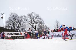 08.03.2017, Drammen, Norway (NOR): Anna Svendsen (NOR), Laurien Van Der Graaff (SUI), Ida Ingemarsdotter (SWE), Heidi Weng (NOR), Katja Visnar (SLO), Alena Prochazkova (SVK), (l-r)  - FIS world cup cross-country, individual sprint, Drammen (NOR). www.nordicfocus.com. © Rauschendorfer/NordicFocus. Every downloaded picture is fee-liable.