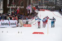 08.03.2017, Drammen, Norway (NOR): Alexander Bolshunov (RUS), Alexander Panzhinskiy (RUS), Alex Harvey (CAN), Baptiste Gros (FRA), (l-r)  - FIS world cup cross-country, individual sprint, Drammen (NOR). www.nordicfocus.com. © Rauschendorfer/NordicFocus. Every downloaded picture is fee-liable.