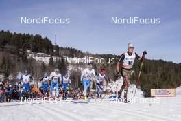 11.03.2017, Oslo, Norway (NOR): Raido Rankel (EST), Algo Karp (EST), Antti Ojansivu (FIN), Sami Jauhojaervi (FIN), Andy Kuehne (GER), (l-r) - FIS world cup cross-country, mass men, Oslo (NOR). www.nordicfocus.com. © Manzoni/NordicFocus. Every downloaded picture is fee-liable.