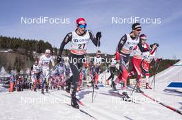11.03.2017, Oslo, Norway (NOR): Jonas Baumann (SUI), Hans Christer Holund (NOR), (l-r) - FIS world cup cross-country, mass men, Oslo (NOR). www.nordicfocus.com. © Manzoni/NordicFocus. Every downloaded picture is fee-liable.