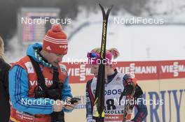 12.03.2017, Oslo, Norway (NOR): Jeff Ellis (FIS), Kikkan Randall (USA), (l-r) - FIS world cup cross-country, mass women, Oslo (NOR). www.nordicfocus.com. © NordicFocus. Every downloaded picture is fee-liable.