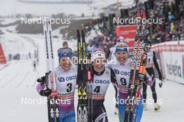 12.03.2017, Oslo, Norway (NOR): Krista Parmakoski (FIN), Marit Bjoergen (NOR), Kerttu Niskanen (FIN), (l-r) - FIS world cup cross-country, mass women, Oslo (NOR). www.nordicfocus.com. © NordicFocus. Every downloaded picture is fee-liable.