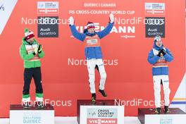 17.03.2017, Quebec, Canada (CAN): Federico Pellegrino (ITA), Johannes Hoesflot Klaebo (NOR), Sindre Bjoernestad Skar (NOR), (l-r) - FIS world cup cross-country, individual sprint, Quebec (CAN). www.nordicfocus.com. © Modica/NordicFocus. Every downloaded picture is fee-liable.