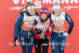 17.03.2017, Quebec, Canada (CAN): Stina Nilsson (SWE), Maiken Caspersen Falla (NOR), Hanna Falk (SWE), (l-r) - FIS world cup cross-country, individual sprint, Quebec (CAN). www.nordicfocus.com. © Modica/NordicFocus. Every downloaded picture is fee-liable.