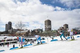 17.03.2017, Quebec, Canada (CAN): Andrey Larkov (RUS), Ristomatti Hakola (FIN), Maurice Manificat (FRA), Emil Joensson (SWE), (l-r)  - FIS world cup cross-country, individual sprint, Quebec (CAN). www.nordicfocus.com. © Modica/NordicFocus. Every downloaded picture is fee-liable.