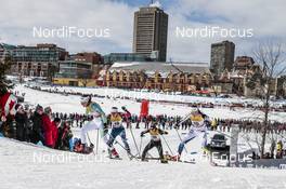 17.03.2017, Quebec, Canada (CAN): Sophie Caldwell (USA), Laurien Van Der Graaff (SUI), Anna Dyvik (SWE), (l-r)  - FIS world cup cross-country, individual sprint, Quebec (CAN). www.nordicfocus.com. © Modica/NordicFocus. Every downloaded picture is fee-liable.