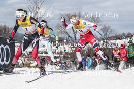 17.03.2017, Quebec, Canada (CAN): Ingvild Flugstad Oestberg (NOR), Katja Visnar (SLO), Kathrine Rolsted Harsem (NOR), (l-r)  - FIS world cup cross-country, individual sprint, Quebec (CAN). www.nordicfocus.com. © Modica/NordicFocus. Every downloaded picture is fee-liable.
