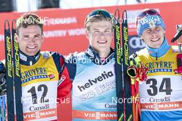 18.03.2017, Quebec, Canada (CAN): Niklas Dyrhaug (NOR), Johannes Hoesflot Klaebo (NOR), Alexander Bessmertnykh (RUS), (l-r) - FIS world cup cross-country, mass men, Quebec (CAN). www.nordicfocus.com. © Modica/NordicFocus. Every downloaded picture is fee-liable.