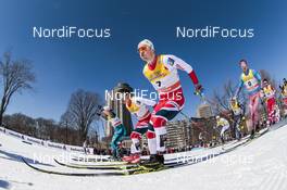 18.03.2017, Quebec, Canada (CAN): Baptiste Gros (FRA), Finn Haagen Krogh (NOR), Sindre Bjoernestad Skar (NOR), (l-r)  - FIS world cup cross-country, mass men, Quebec (CAN). www.nordicfocus.com. © Modica/NordicFocus. Every downloaded picture is fee-liable.