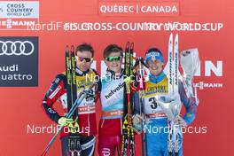 18.03.2017, Quebec, Canada (CAN): Niklas Dyrhaug (NOR), Johannes Hoesflot Klaebo (NOR), Alexander Bessmertnykh (RUS), (l-r) - FIS world cup cross-country, mass men, Quebec (CAN). www.nordicfocus.com. © Modica/NordicFocus. Every downloaded picture is fee-liable.