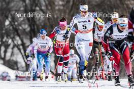 18.03.2017, Quebec, Canada (CAN): Ida Ingemarsdotter (SWE), Maiken Caspersen Falla (NOR), (l-r)  - FIS world cup cross-country, mass women, Quebec (CAN). www.nordicfocus.com. © Modica/NordicFocus. Every downloaded picture is fee-liable.