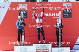 18.03.2017, Quebec, Canada (CAN): Heidi Weng (NOR), Marit Bjoergen (NOR), Krista Parmakoski (FIN), (l-r) - FIS world cup cross-country, mass women, Quebec (CAN). www.nordicfocus.com. © Modica/NordicFocus. Every downloaded picture is fee-liable.