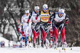 18.03.2017, Quebec, Canada (CAN): Marit Bjoergen (NOR), Heidi Weng (NOR), Ingvild Flugstad Oestberg (NOR), (l-r)  - FIS world cup cross-country, mass women, Quebec (CAN). www.nordicfocus.com. © Modica/NordicFocus. Every downloaded picture is fee-liable.