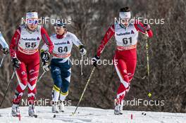 18.03.2017, Quebec, Canada (CAN): Katherine Stewart-Jones (CAN), Andrea Dupont (CAN), Frederique Vezina (CAN), (l-r)  - FIS world cup cross-country, mass women, Quebec (CAN). www.nordicfocus.com. © Modica/NordicFocus. Every downloaded picture is fee-liable.