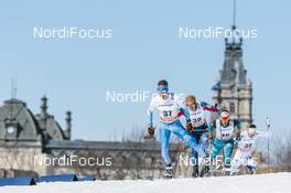 19.03.2017, Quebec, Canada (CAN): Lari Lehtonen (FIN), Matthew Phillip Gelso (USA), Adrien Backscheider (FRA), (l-r)  - FIS world cup cross-country, pursuit men, Quebec (CAN). www.nordicfocus.com. © Modica/NordicFocus. Every downloaded picture is fee-liable.