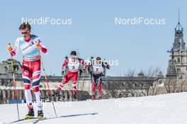 19.03.2017, Quebec, Canada (CAN): Johannes Hoesflot Klaebo (NOR), Alex Harvey (CAN), Niklas Dyrhaug (NOR), (l-r)  - FIS world cup cross-country, pursuit men, Quebec (CAN). www.nordicfocus.com. © Modica/NordicFocus. Every downloaded picture is fee-liable.