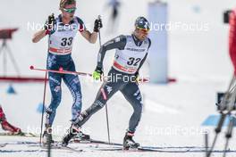 19.03.2017, Quebec, Canada (CAN): Erik Bjornsen (USA), Federico Pellegrino (ITA), (l-r)  - FIS world cup cross-country, pursuit men, Quebec (CAN). www.nordicfocus.com. © Modica/NordicFocus. Every downloaded picture is fee-liable.