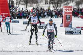 19.03.2017, Quebec, Canada (CAN): Roman Furger (SUI), Federico Pellegrino (ITA), (l-r)  - FIS world cup cross-country, pursuit men, Quebec (CAN). www.nordicfocus.com. © Modica/NordicFocus. Every downloaded picture is fee-liable.
