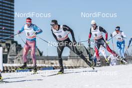 19.03.2017, Quebec, Canada (CAN): Andrey Larkov (RUS), Dario Cologna (SUI), Paal Golberg (NOR), (l-r)  - FIS world cup cross-country, pursuit men, Quebec (CAN). www.nordicfocus.com. © Modica/NordicFocus. Every downloaded picture is fee-liable.