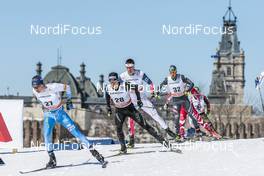 19.03.2017, Quebec, Canada (CAN): Matti Heikkinen (FIN), Roman Furger (SUI), Andrew Young (GBR), Federico Pellegrino (ITA), (l-r)  - FIS world cup cross-country, pursuit men, Quebec (CAN). www.nordicfocus.com. © Modica/NordicFocus. Every downloaded picture is fee-liable.