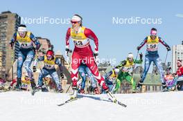 19.03.2017, Quebec, Canada (CAN): Kaitlynn Miller (USA), Dahria Beatty (CAN), Elizabeth Guiney (USA), (l-r)  - FIS world cup cross-country, pursuit women, Quebec (CAN). www.nordicfocus.com. © Modica/NordicFocus. Every downloaded picture is fee-liable.