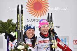 28.02.2017, Lahti, Finland (FIN): Marit Bjoergen (NOR), Charlotte Kalla (SWE) - FIS nordic world ski championships, cross-country, 10km women, Lahti (FIN). www.nordicfocus.com. © Thibaut/NordicFocus. Every downloaded picture is fee-liable.