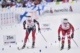 28.02.2017, Lahti, Finland (FIN): Ingvild Flugstad Oestberg (NOR), Cendrine Browne (CAN) - FIS nordic world ski championships, cross-country, 10km women, Lahti (FIN). www.nordicfocus.com. © Thibaut/NordicFocus. Every downloaded picture is fee-liable.