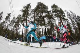01.03.2017, Lahti, Finland (FIN): Alexis Jeannerod (FRA), Niklas Liederer (AUT), (l-r)  - FIS nordic world ski championships, cross-country, 15km men, Lahti (FIN). www.nordicfocus.com. © Modica/NordicFocus. Every downloaded picture is fee-liable.