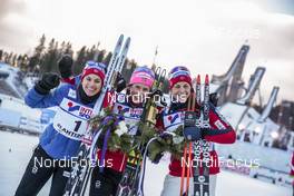 04.03.2017, Lahti, Finland (FIN): Heidi Weng (NOR), Marit Bjoergen (NOR), Astrid Uhrenholdt Jacobsen (NOR), (l-r)  - FIS nordic world ski championships, cross-country, mass women, Lahti (FIN). www.nordicfocus.com. © Modica/NordicFocus. Every downloaded picture is fee-liable.