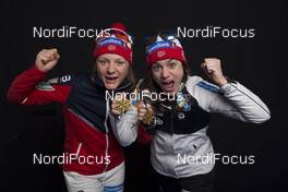23.02.2017, Lahti, Finland (FIN): Maiken Caspersen Falla (NOR), Heidi Weng (NOR), (l-r)  - FIS nordic world ski championships, cross-country, medals, Lahti (FIN). www.nordicfocus.com. © Modica/NordicFocus. Every downloaded picture is fee-liable.