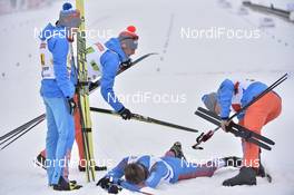 03.03.2017, Lahti, Finland (FIN): Andrey Larkov (RUS), Alexander Bessmertnykh (RUS), Alexey Chervotkin (RUS), Sergey Ustiugov (RUS) - FIS nordic world ski championships, cross-country, 4x10km men, Lahti (FIN). www.nordicfocus.com. © Thibaut/NordicFocus. Every downloaded picture is fee-liable.