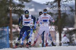 03.03.2017, Lahti, Finland (FIN): Yevgeniy Velichko (KAZ), Petr Knop (CZE) - FIS nordic world ski championships, cross-country, 4x10km men, Lahti (FIN). www.nordicfocus.com. © Thibaut/NordicFocus. Every downloaded picture is fee-liable.