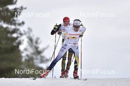 03.03.2017, Lahti, Finland (FIN): Marcus Hellner (SWE), Florian Notz (GER) - FIS nordic world ski championships, cross-country, 4x10km men, Lahti (FIN). www.nordicfocus.com. © Thibaut/NordicFocus. Every downloaded picture is fee-liable.