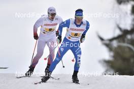 03.03.2017, Lahti, Finland (FIN): Giandomenico Salvadori (ITA), Michal Novak (CZE) - FIS nordic world ski championships, cross-country, 4x10km men, Lahti (FIN). www.nordicfocus.com. © Thibaut/NordicFocus. Every downloaded picture is fee-liable.