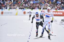 03.03.2017, Lahti, Finland (FIN): Calle Halfvarsson (SWE), Curdin Perl (SUI) - FIS nordic world ski championships, cross-country, 4x10km men, Lahti (FIN). www.nordicfocus.com. © Thibaut/NordicFocus. Every downloaded picture is fee-liable.