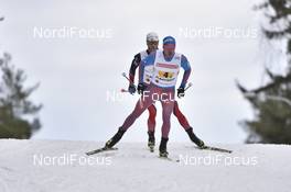03.03.2017, Lahti, Finland (FIN): Alexey Chervotkin (RUS), Martin Johnsrud Sundby (NOR) - FIS nordic world ski championships, cross-country, 4x10km men, Lahti (FIN). www.nordicfocus.com. © Thibaut/NordicFocus. Every downloaded picture is fee-liable.