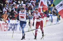 03.03.2017, Lahti, Finland (FIN): Kyle Bratrud (USA), Graeme Killick (CAN) - FIS nordic world ski championships, cross-country, 4x10km men, Lahti (FIN). www.nordicfocus.com. © Thibaut/NordicFocus. Every downloaded picture is fee-liable.