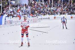 03.03.2017, Lahti, Finland (FIN): Finn Haagen Krogh (NOR), Sergey Ustiugov (RUS) - FIS nordic world ski championships, cross-country, 4x10km men, Lahti (FIN). www.nordicfocus.com. © Thibaut/NordicFocus. Every downloaded picture is fee-liable.