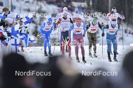 03.03.2017, Lahti, Finland (FIN): Francesco De Fabiani (ITA), Didrik Toenseth (NOR), Andrey Larkov (RUS), Thomas Bing (GER), Jean Marc Gaillard (FRA) - FIS nordic world ski championships, cross-country, 4x10km men, Lahti (FIN). www.nordicfocus.com. © Thibaut/NordicFocus. Every downloaded picture is fee-liable.