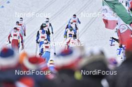 03.03.2017, Lahti, Finland (FIN): Graeme Killick (CAN), Raido Rankel (EST), Dominik Bury (POL), Kyle Bratrud (USA) - FIS nordic world ski championships, cross-country, 4x10km men, Lahti (FIN). www.nordicfocus.com. © Thibaut/NordicFocus. Every downloaded picture is fee-liable.
