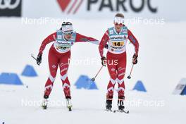 02.03.2017, Lahti, Finland (FIN): Emily Nishikawa (CAN), Cendrine Browne (CAN) - FIS nordic world ski championships, cross-country, 4x5km women, Lahti (FIN). www.nordicfocus.com. © Thibaut/NordicFocus. Every downloaded picture is fee-liable.