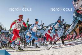 25.02.2017, Lahti, Finland (FIN): Yury Astapenka (BLR), Lucas Boegl (GER), Alexander Bolshunov (RUS), (l-r)  - FIS nordic world ski championships, cross-country, skiathlon men, Lahti (FIN). www.nordicfocus.com. © Modica/NordicFocus. Every downloaded picture is fee-liable.